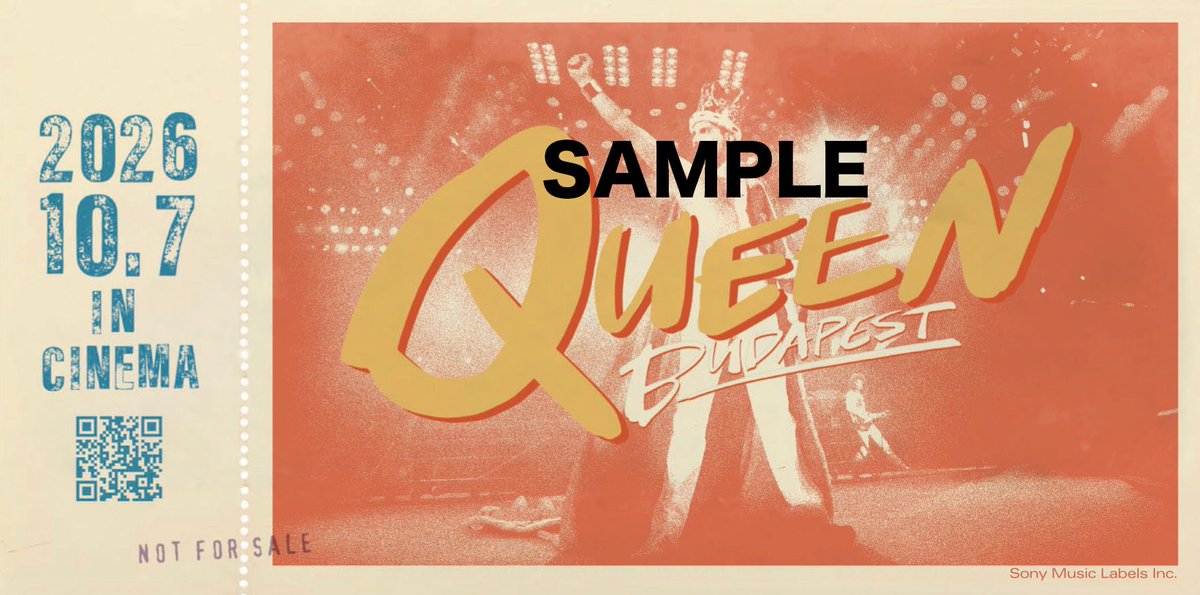 queen40jp's tweet photo. 🎫映画来場者プレゼント🎫

映画 『クイーン：ブダペスト』 (10/7公開) 🎞️
入場者プレゼントが、実際のブダペスト公演の＜復刻チケット風メモリアル・カード＞に決定

📍詳細:
https://t.co/4hrkJiobin

いよいよ公開まで1週間をきりました📅
劇場ご鑑賞者への入場特典は
＜復刻チケット風メモリアル・カード＞に決定

この “メモリアル・カード” のおもて面は、1986年7月27日、クイーン＜Magic Tour＞においてハンガリーのネープシュタディオン（人民スタジアム）で開催された実際のブダペスト公演のチケットを復刻したもの。

ビッグ・アニバーサリーイヤーを記念するアイテムとして、40年前のあの日へと想いをつなぐ特別なカードにぜひお手にしてください！

公開初日10月7日（水）から先着順で配布し、なくなり次第終了となるので、この貴重な機会を是非お見逃しなく！

⚠️入場者おひとりにつき、1枚の配布となります

-----

伝説のステージが、4Kレストア＆ドルビーアトモスによる圧倒的な臨場感で蘇る。最高峰のQUEENライヴ体験を、ぜひ劇場で！！
 
「映像のクオリティは素晴らしく、まるでその場にいるような気分にさせられる。IMAXで観れば、迫力は規格外だ」　＿＿＿ブライアン・メイ
「結果的に、あれがフレディと行った最後のツアーになった。まさに僕らは絶頂期にいた。素晴らしい思い出にあふれたツアーだ」＿＿＿ロジャー・テイラー
 
フレディ・マーキュリー生誕80周年、バンド結成55周年、そして＜Magic Tour｜マジック・ツアー＞（クイーンのオリジナルメンバー4人による最後のツアー）40周年というビッグ・アニバーサリーイヤーに、伝説の4人がフィルムに刻まれた最後のクイーン・ライヴ映像 『QUEEN BUDAPEST (クイーン：ブダペスト) 』 が、10月7日 (水) から期間限定で世界公開される。上映はIMAXを含む世界50以上の地域、2,000館を超える映画館で実施されることが決定しており、ここ日本では、IMAX特別上映・ドルビーアトモス上映を含む全国106館での公開となる。

※全上映劇場リストはコチラ →　https://t.co/n5rpVwdCC0
 
#クイーンブダペスト