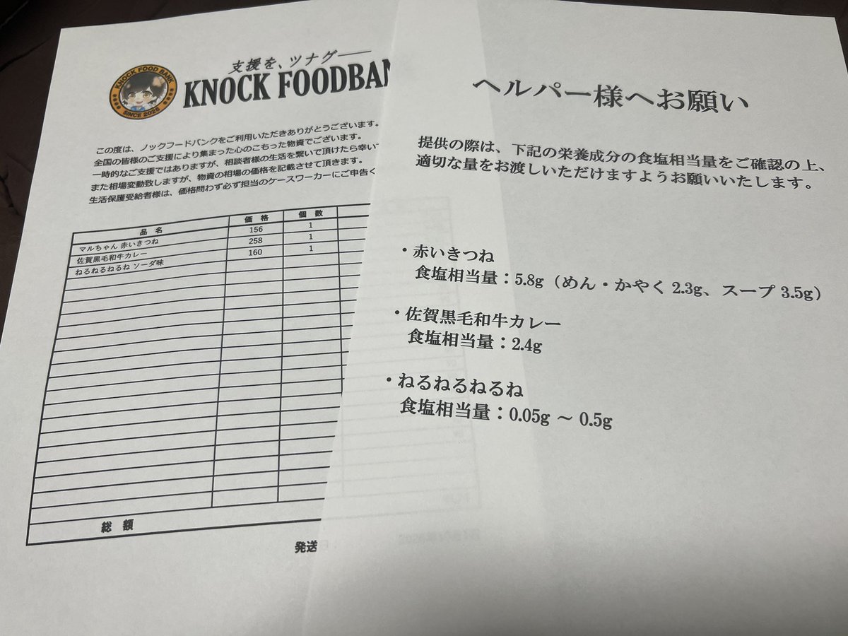 knockfoodbank's tweet photo. 本日、9/30に相談された方へ物資を発送しました。
ご病気を考慮し、ヘルパーさん向けに栄養成分表を添えさせていただきました。
物資をご提供いただいた方々、ありがとうございました！ https://t.co/FNlo4rLD64