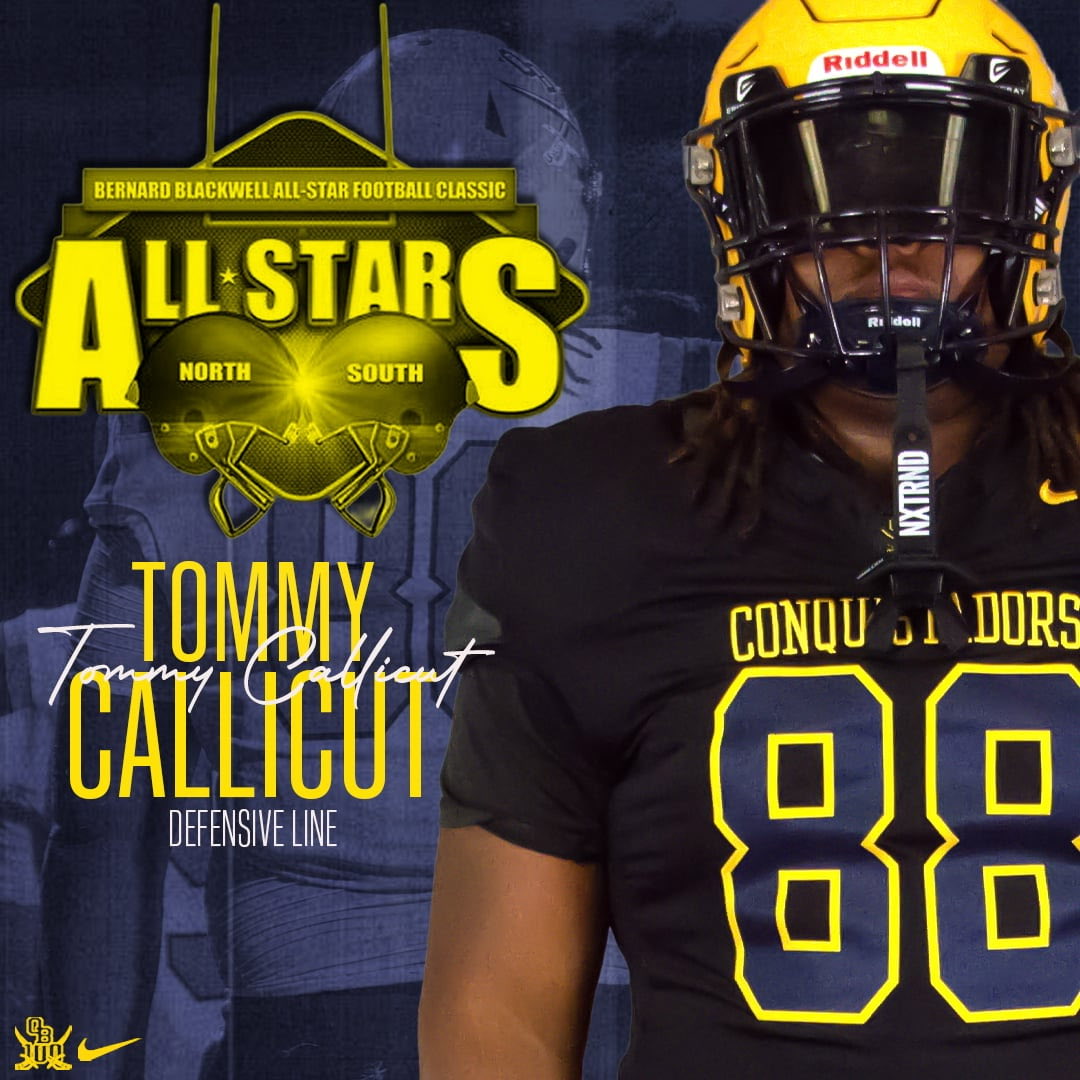 OB_football's tweet photo. @tommy_callicut Big Congratulations on being selected to the Bernard Blackwell All-Star game 🔵⚔️🟡 #OBPride https://t.co/4XE98cdr3d