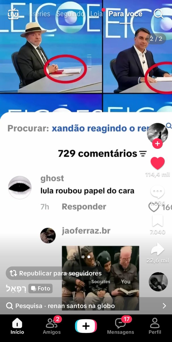 ChefedoCECOTINS's tweet photo. Tiktok é uma das redes sociais do Brasil https://t.co/llaZ3mCI0D