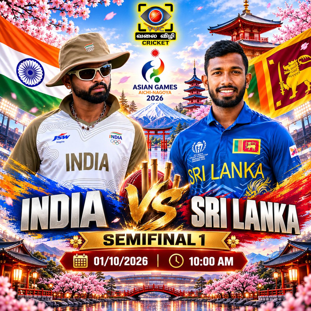 imvenithanoffi1's tweet photo. ஆசியா விளையாட்டு அரையிறுதி போட்டி இந்தியா v இலங்கை டி20 போட்டி:
#INDvSL #INDvsSL #SLvIND #SLvsIND #India #Srilanka #TeamIndia #bcci #iyer #T20 #japan #cricket #valaivili #valaivilicricket #asiangames #asiangames2026 https://t.co/1er2jeL8Ti