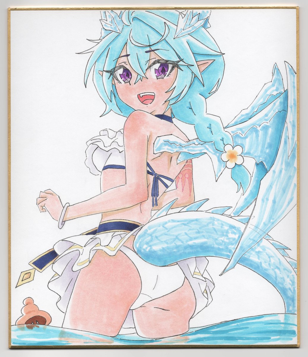 ChocolateCuerno's tweet photo. 色紙4枚、土曜日20時頃にBoothに出品予定です。

シェフィちゃん・シオリン・クリアちゃん・アオイちゃんです。よかったら見てみてください。よろしくお願い致します。（匿名配送で身バレしないように設定します） https://t.co/fqTm7ECfd2