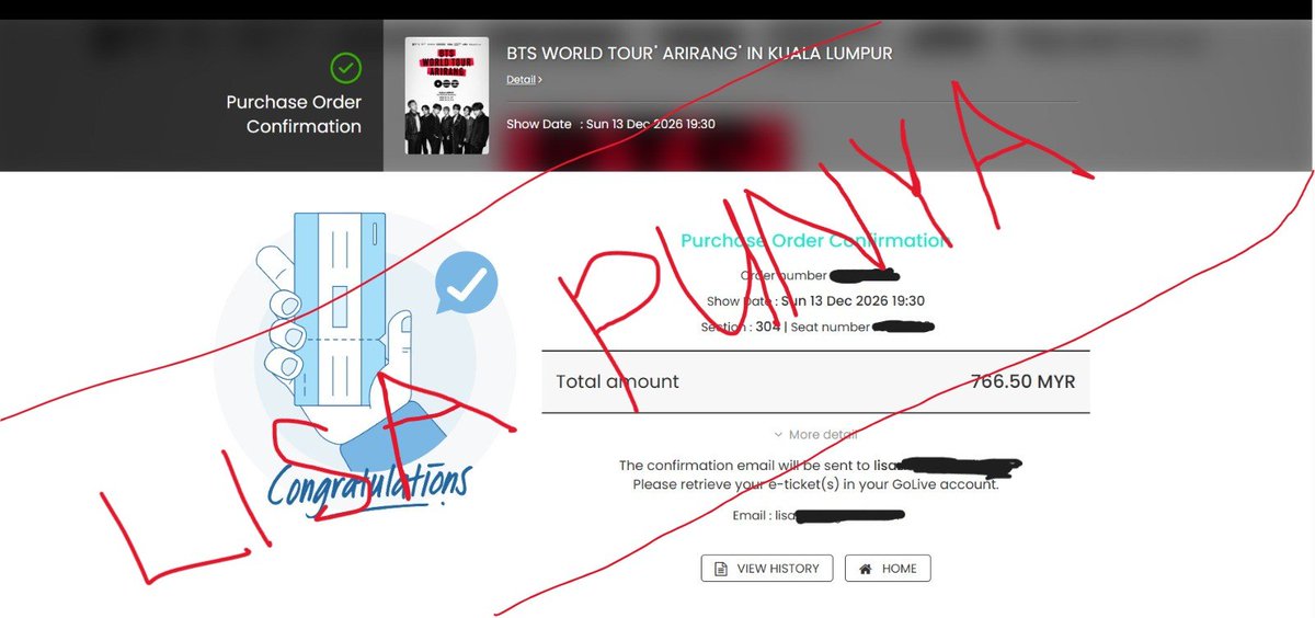 lisazmri's tweet photo. WTS
BTS World Tour Arirang in KL
- 1 x Cat 7 Ticket
- Date: Saturday, 13 December 2026 (Day 2)
- Venue: TM Stadium Nasional
- RM450

Reason: Original plan was to go with makcik I but I have a company trip so I can't go to the concert 😭 

#BTSinKL #BTS_WORLDTOUR_ARİRANG https://t.co/wiMe33WZyq