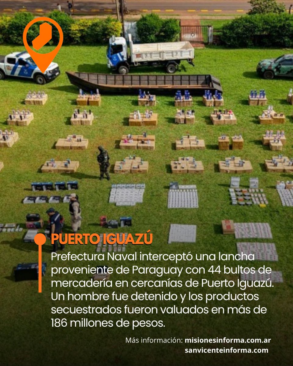 MnesInfo's tweet photo. Prefectura Secuestró Mercadería de Contrabando por más de 186 Millones de Pesos
https://t.co/k9OTT50YZN https://t.co/uauzeknYR2