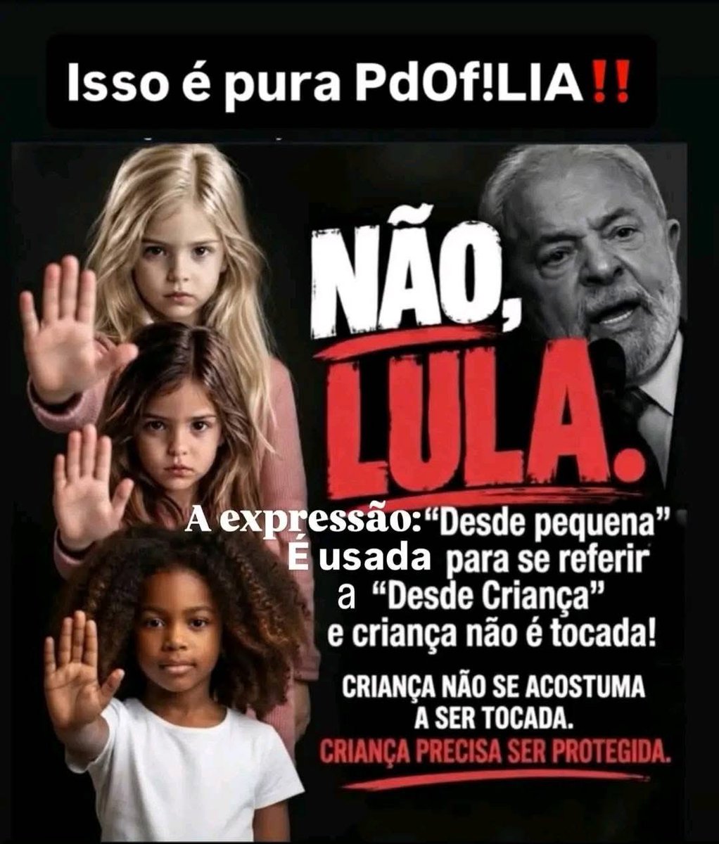 JoseWashingyts's tweet photo. @fabi8879 QUEM VOTA EM PEDÓFILO LULALADRÃO https://t.co/5mgPqA4sSD