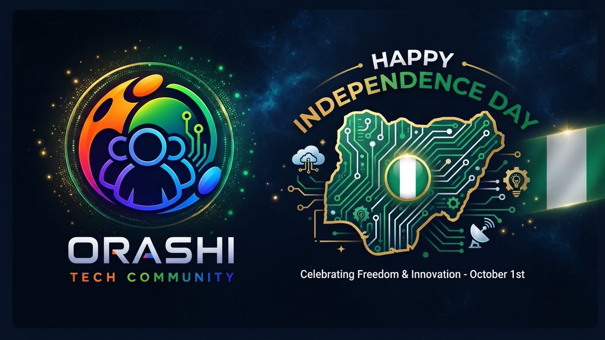 orashitech's tweet photo. 🇳🇬 Happy Independence Day, Nigeria!

Today, we celebrate freedom, resilience, and the relentless spirit of our people. But as innovators, builders, and digital pioneers at Orashi Tech Community , we also look forward to the future, one where technology and digital empowerment https://t.co/vTU3KleyiC