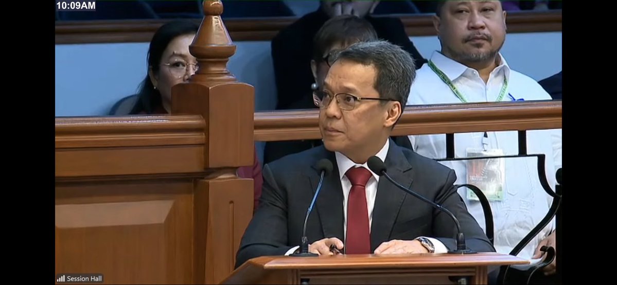 fs_abalos's tweet photo. House prosecutor Jonathan Keith T. Flores begins his direct examination of Davao City’s Register of Deeds Kathy Florence M. Baldonado. 

Ms. Baldonado will testify on a 379 square meter property in Barangay Matina, Davao City. The property is registered to Manases R. Carpio, the husband of Vice-President Sara Duterte-Carpio, and has an estimated worth of P6-million

“We can say that P6-million is a small sum—but for an ordinary Filipino, this is already a large amount,” Mr. Flores said. | @bworldph