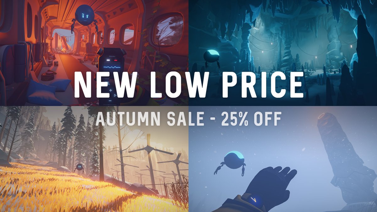 GoldFireStudios's tweet photo. Haven't joined therapy bot Alfie on an adventure in the Arctic yet? Get Arctic Awakening for a new low price during the Steam Autumn Sale until October 8! https://t.co/YrIeQrBzbp