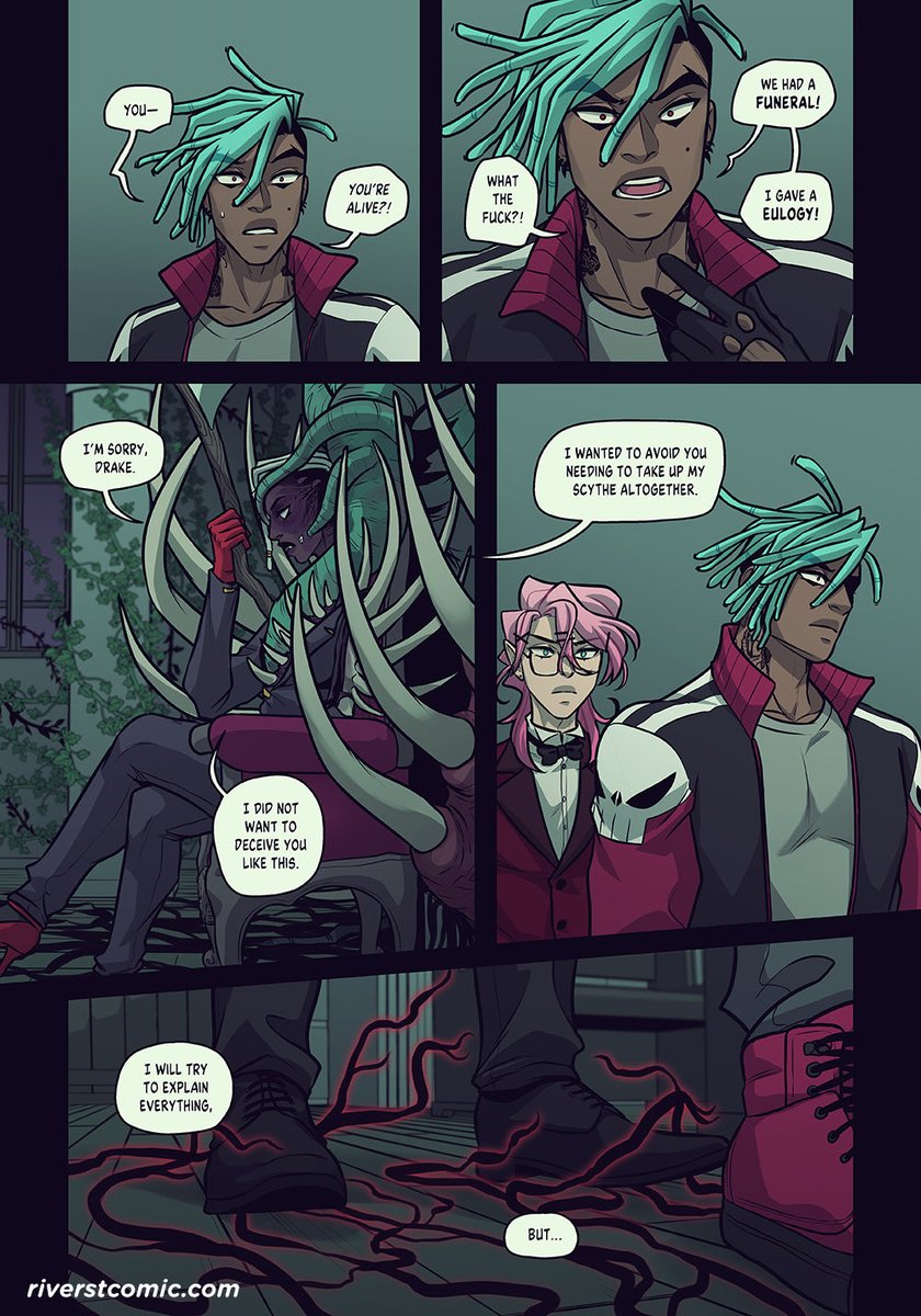 riverstcomic's tweet photo. River St : Book 2 : Page 54 #BL #BLwebcomic
Early pages: https://t.co/1gLlIn4G3P
Website: https://t.co/KMBAOJ8M1T
https://t.co/qxfXACPIQv
https://t.co/cwKJPub2z0 https://t.co/25DsYSVsgx