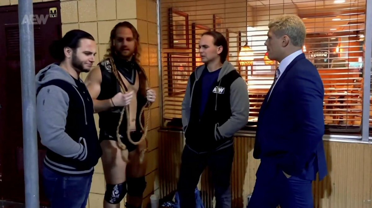 SeanRossSapp's tweet photo. AEW shows the "Full Gear" bit with Cody Rhodes on the PAC tribute music video https://t.co/0CucJmJPnz