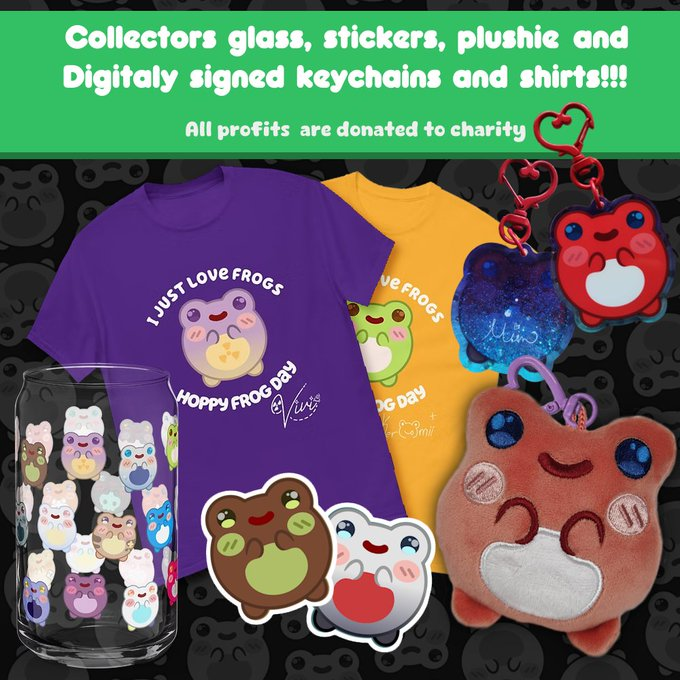 GamingWithMim's tweet photo. Last day to get the Vfroglet merch before I take it off the store! 
All profits are being donated to charity🐸💖
https://t.co/UmmqZk83LZ https://t.co/Cl99ybb0a3