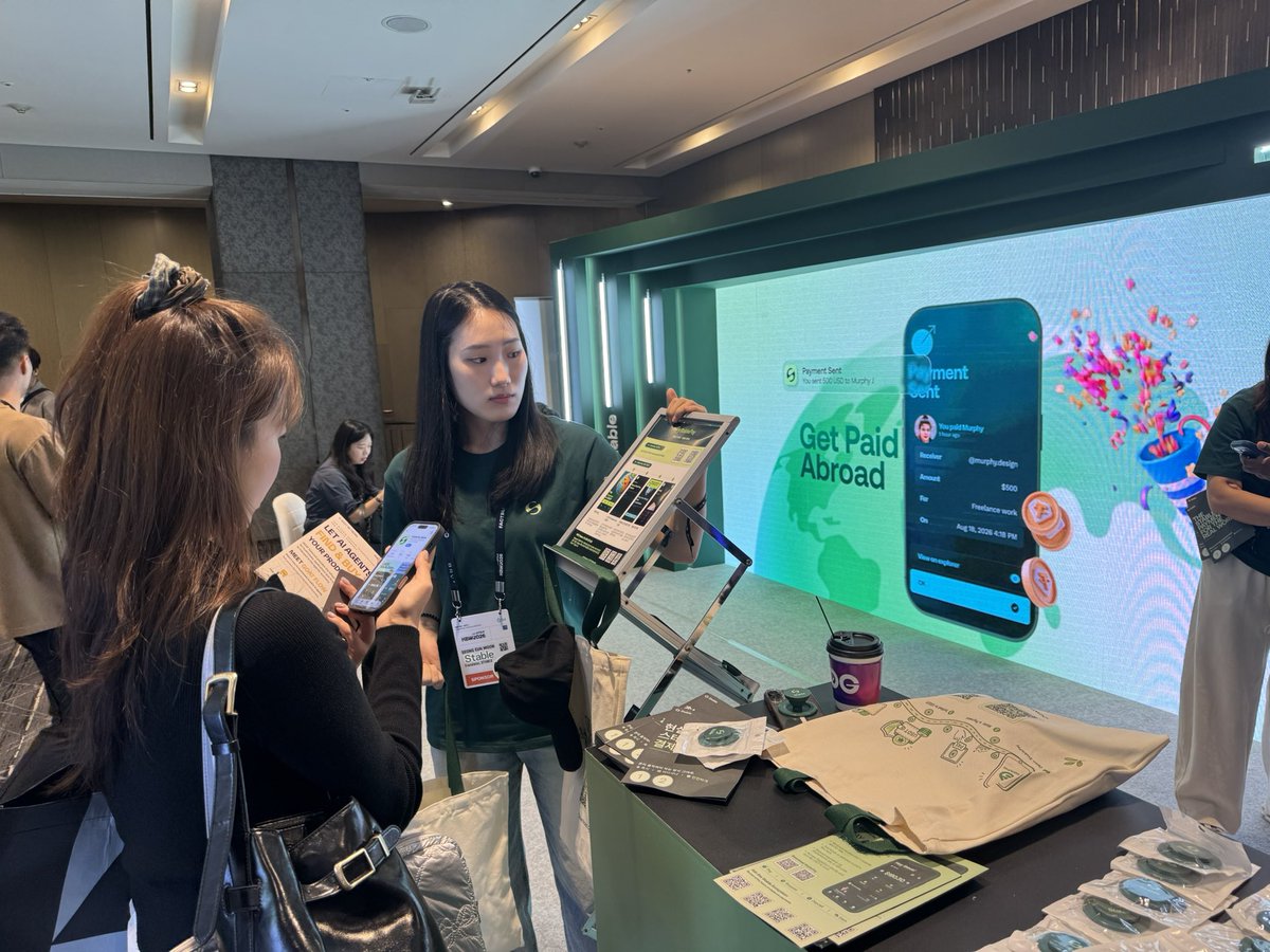 StableChainHub's tweet photo. Day 2 at #KBW2026 🇰🇷

Great to see so much enthusiasm and support from the community. Thank you to everyone who stopped by and connected with the Stable team. Looking forward to more great conversations ahead! 🤝 https://t.co/R41B8Fna8y