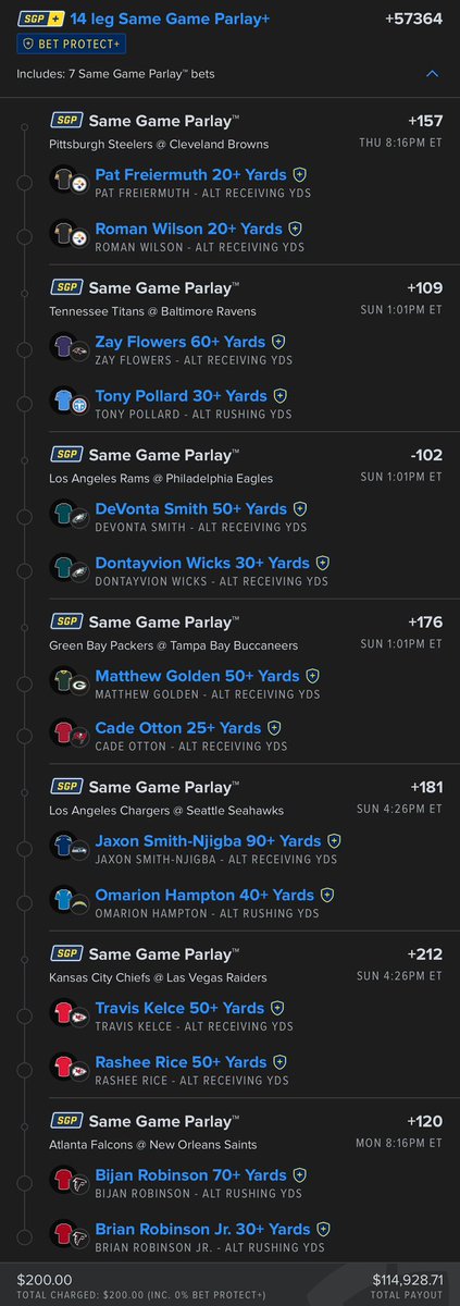 AllInAbe's tweet photo. $100,000 parlay that’s 100% this season… https://t.co/ebdCry7aN4
