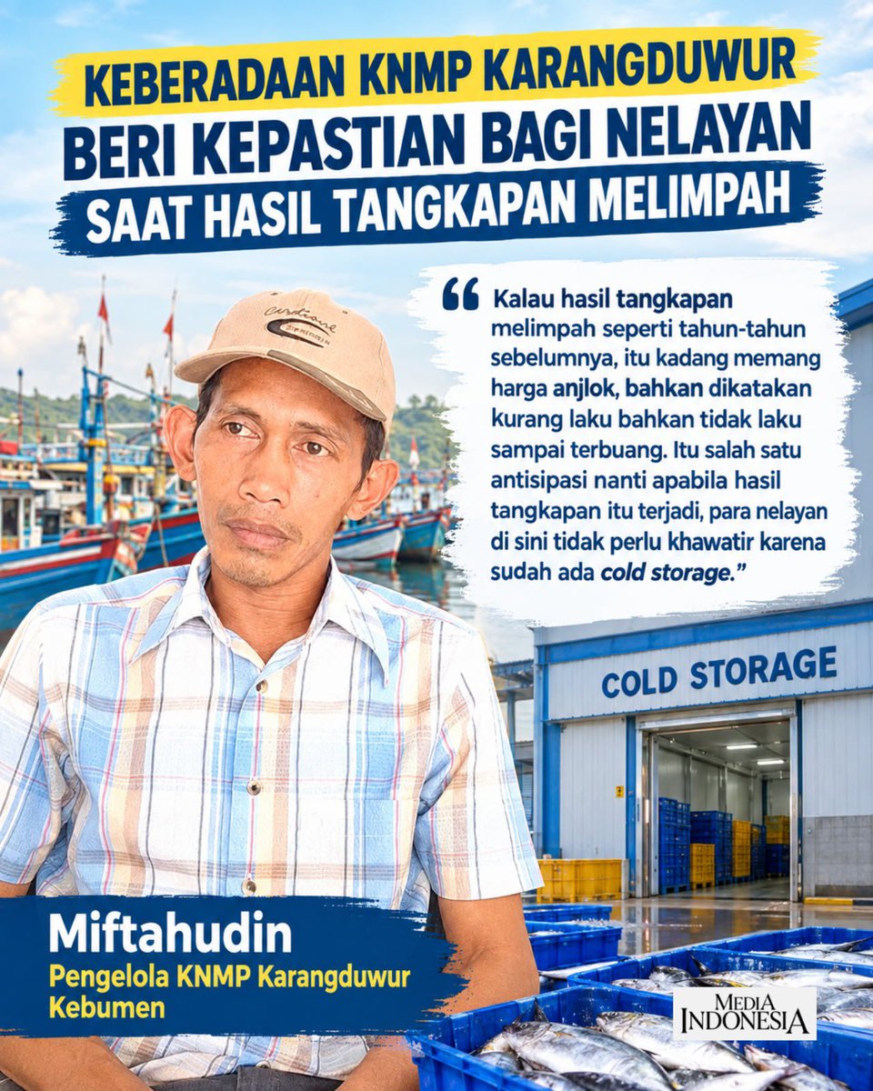 ZaskiaAm92's tweet photo. cold storage jadi salah satu solusi supaya hasil laut nelayan nggak terbuang ketika tangkapan sedang banyak. #NelayanNaikKelas #KNMP https://t.co/33tHmdMmco