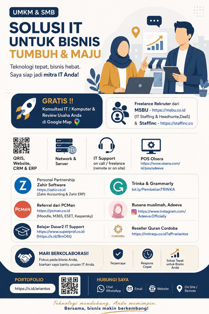 ariantos's tweet photo. Assalamualaikum 

Saya menyediakan layanan :
🚀Gratis !! Konsultasi IT / Komputer &amp; Review Usaha Anda di Google Map 

Portofolio : https://t.co/c4Gl7bFUCd

Jaza kallah khairan https://t.co/nqYBE9Gyiz