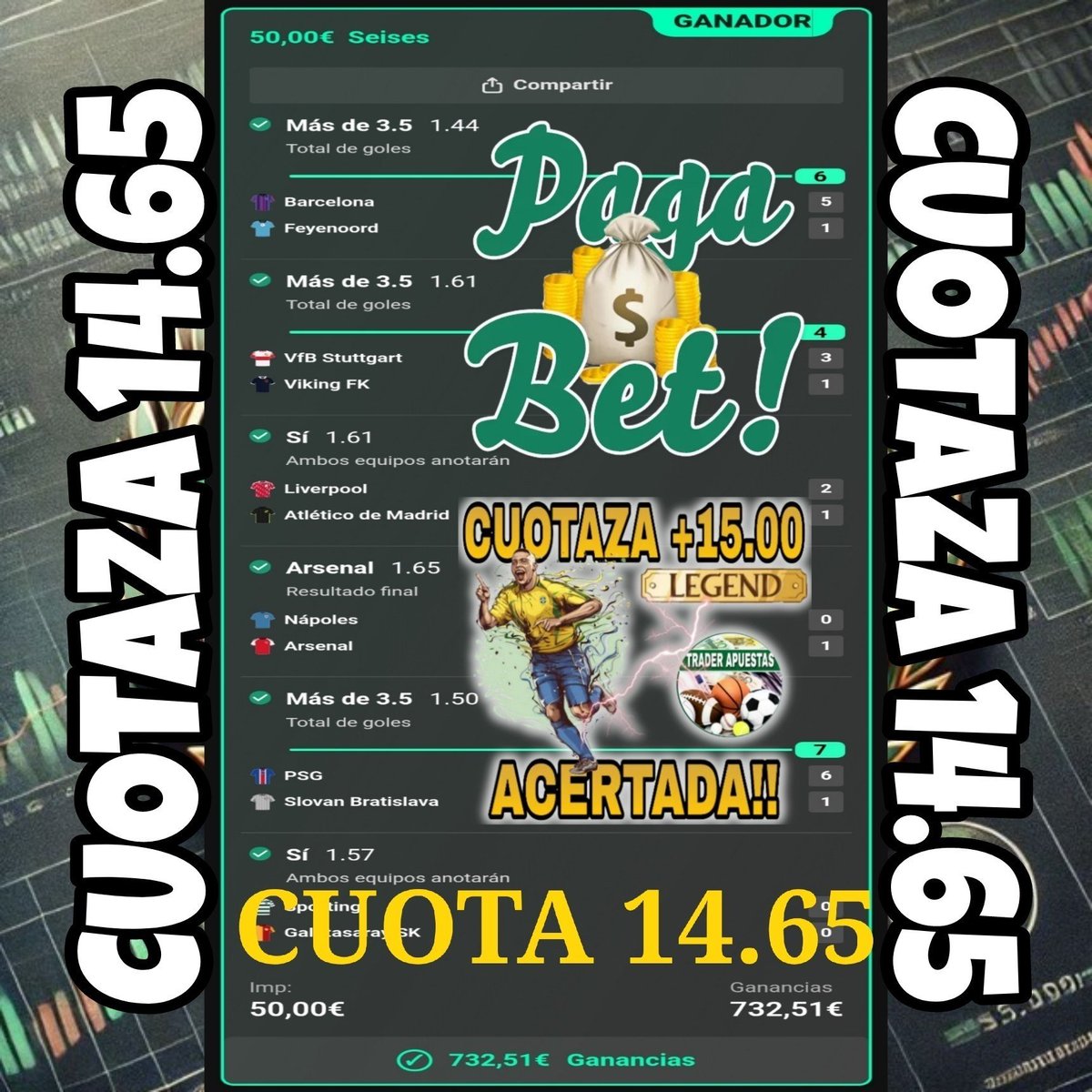 ScorpioSoccer's tweet photo. RECAPITULAMOS LAS MEJORES CUOTAS DE SEPTIEMBRE 💣🔥💣🔥

🥇17 ✅✅✅
🥈15 ✅✅✅
🥉15 ✅✅✅
13 ✅✅✅
  7 ✅✅✅
  7 ✅✅✅
  7 ✅✅✅

Enviado en el canal del citado abajo, podeis entrar y verlo ⬇️
https://t.co/p9obJ2W0oA https://t.co/oF6xokpAaL