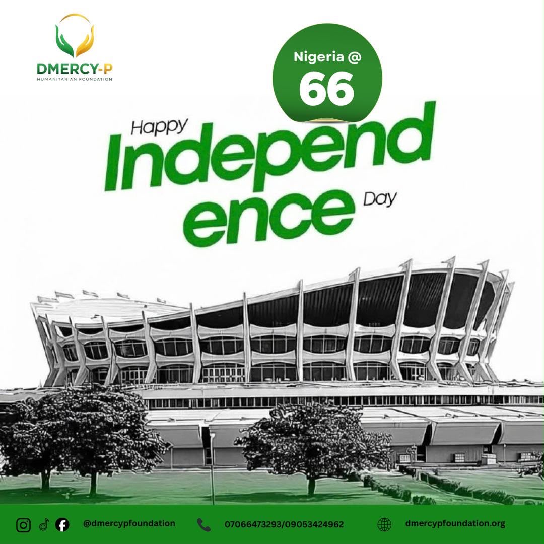 DmercyPHF's tweet photo. 🇳🇬 Happy Independence Day, Nigeria!

Today, we celebrate our resilience, unity, and hope for a better tomorrow. At DMercy-P, we remain committed to building communities where everyone can live with dignity, justice, and equal opportunity.

Compassion Today, Hope for Tomorrow. 💚 https://t.co/MLGMjiOiPV