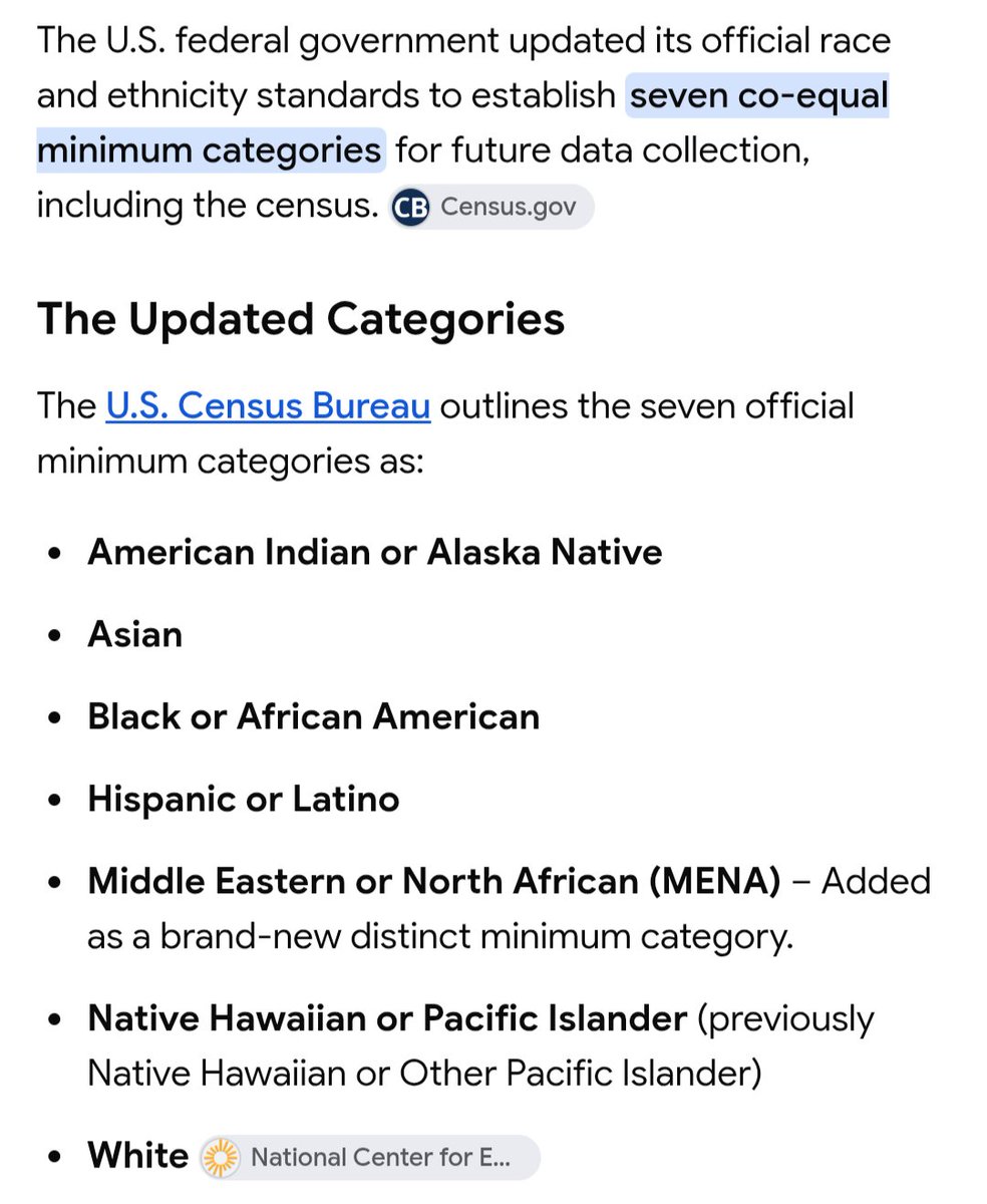 DiasporaAbc's tweet photo. The updated standards have seven co-equal minimum categories for data on race and ethnicity: American Indian or Alaska Native, Asian, Black or African American, Hispanic NOT A #FBA #ADOS #Pretendian in sight LOL! What happen to delineation⁉️ https://t.co/gZXCmxawya