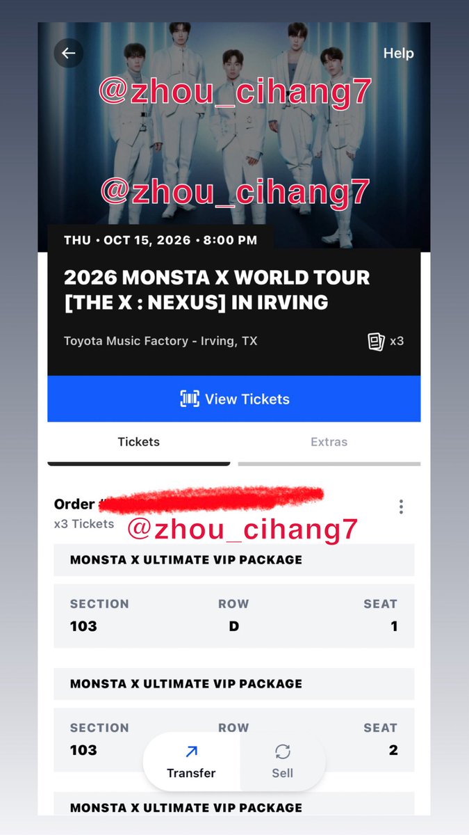 zhou_cihang7's tweet photo. WTS MONSTA X WORLD TOUR IN IRVING
- 3 tickets
- Toyota Music Factory, Irving Texas
-10/15
- section 103, row D
- willing to FaceTime, send proof, anything
DM ME!!!
#MONSTAX #MONSTA_X
#ThePhase
#MAGIC
#MonstaXTicket https://t.co/upxiDsrwwt