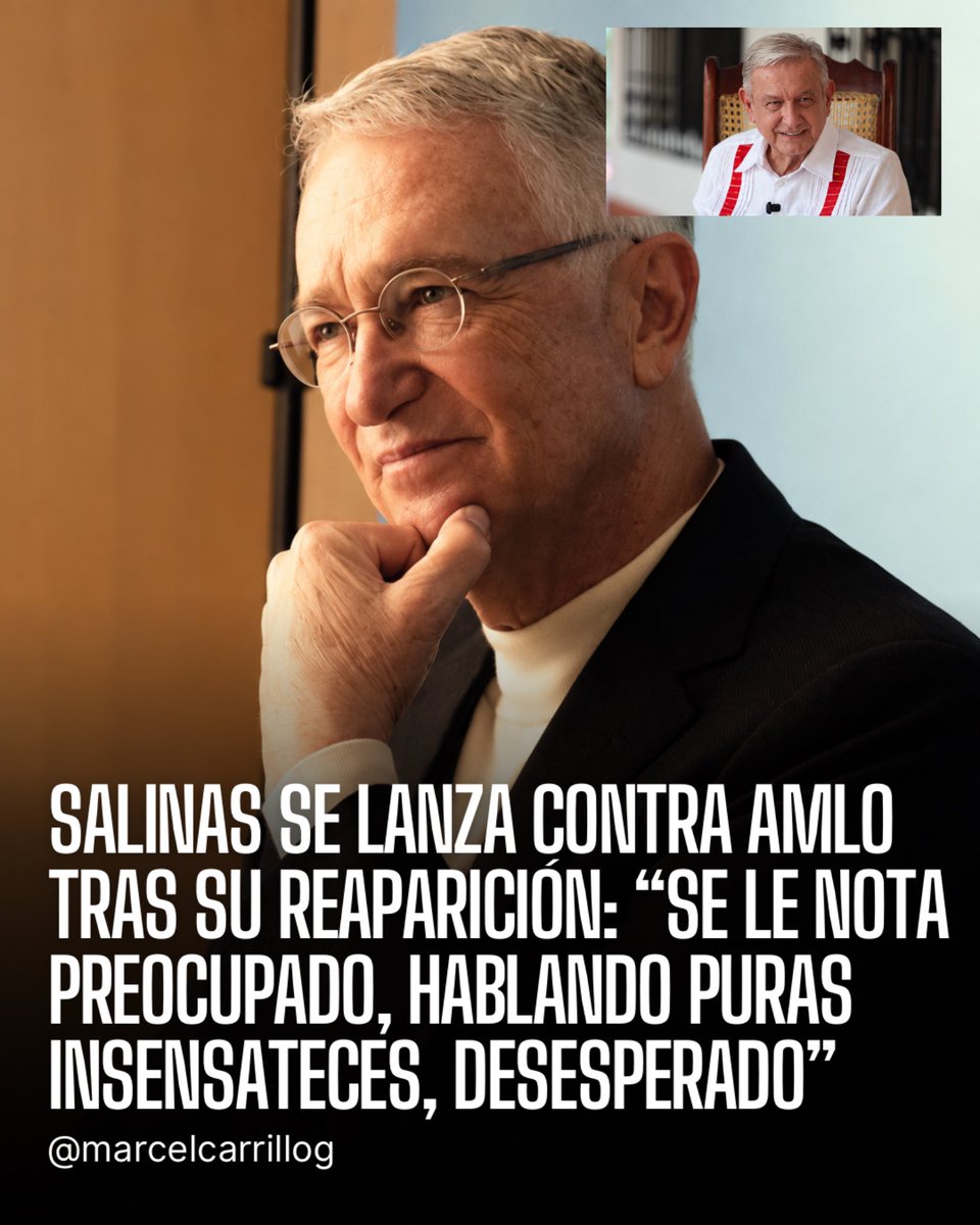 marcelcarrillog's tweet photo. El empresario @RicardoBSalinas se mofó de la reaparición del narco de Macuspana @lopezobrador_ y dijo algo que muchos mexicanos compartimos:

“Reapareció el viejo corrupto y pendejo… Qué tristeza debe sentir al tener que salir a defender al ratero que tiene por hijo. Qué vergüenza. Y por cierto, qué acabado y fuera de sí se ve; se le nota preocupado, hablando puras insensateces, desesperado.”

Y de verdad no puedo estar más de acuerdo con el presidente de @gruposalinas. Lo del viejo malandrín ya es de lástima y se nota que está desesperado porque ya van por los delincuentes de sus hijos.

Por mi parte, no estaré conforme hasta ver al narco de Macuspana detrás de una reja.