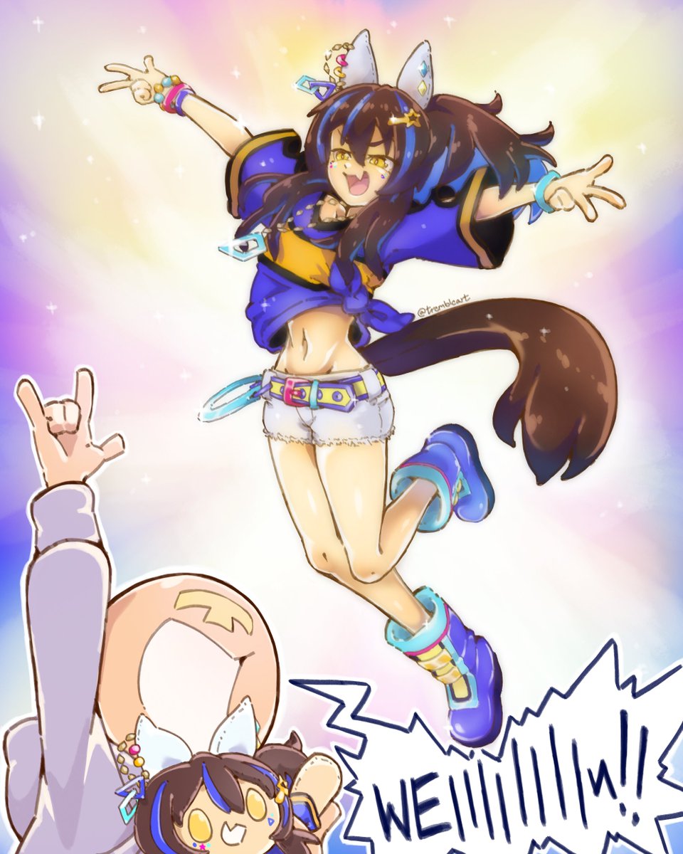 trembleart's tweet photo. MY FUNNIEST, MOST-CHARMING—
—FAVORITE HORSE!! 💖🤟💖
#umamusume #DaitakuHelios #rkgk https://t.co/f6SpvRwpH6