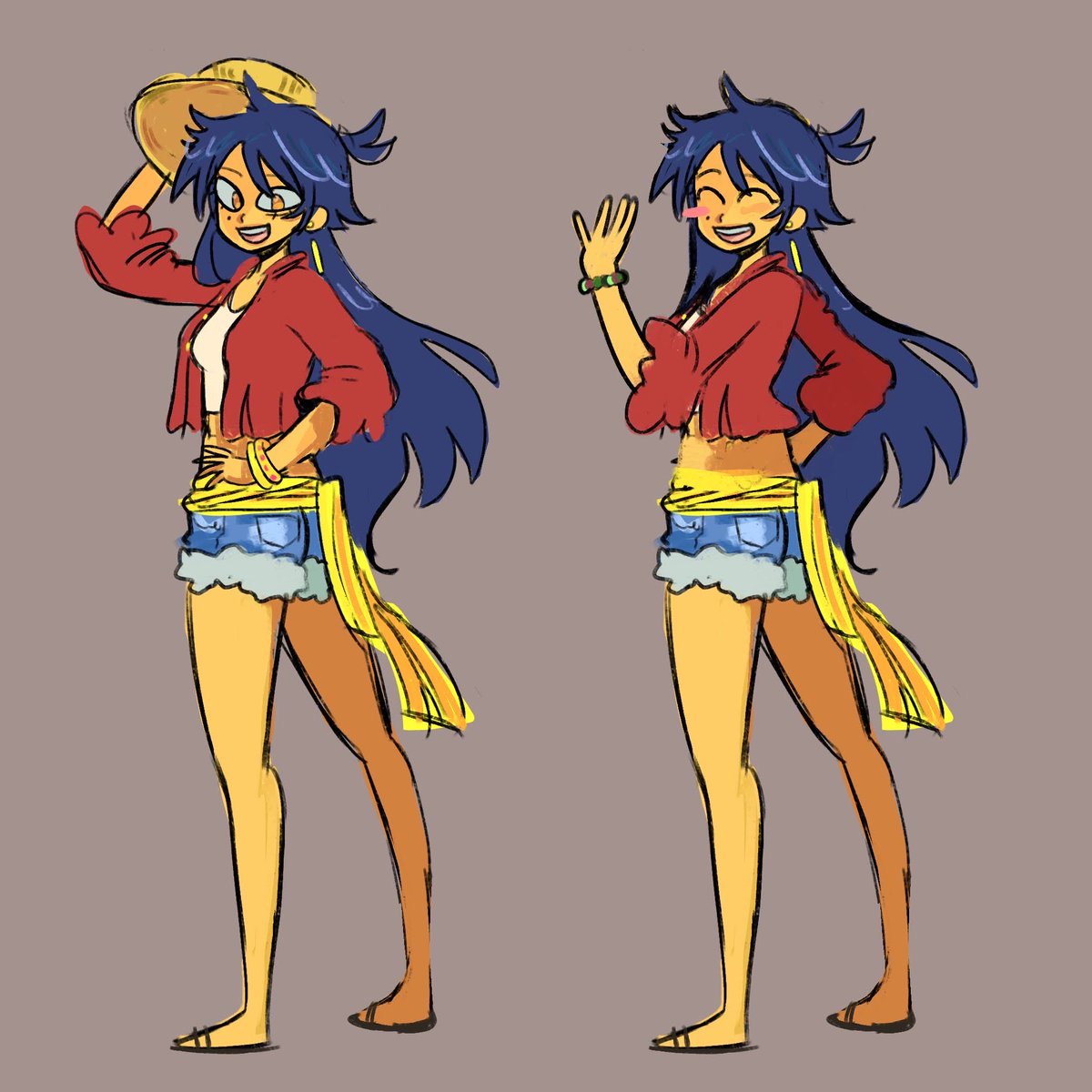 luffymommyy's tweet photo. #ONEPIECE〜 Saw this AI fem luffy on Pinterest..so i wanted to draw it.. https://t.co/MpZyhChvrC
