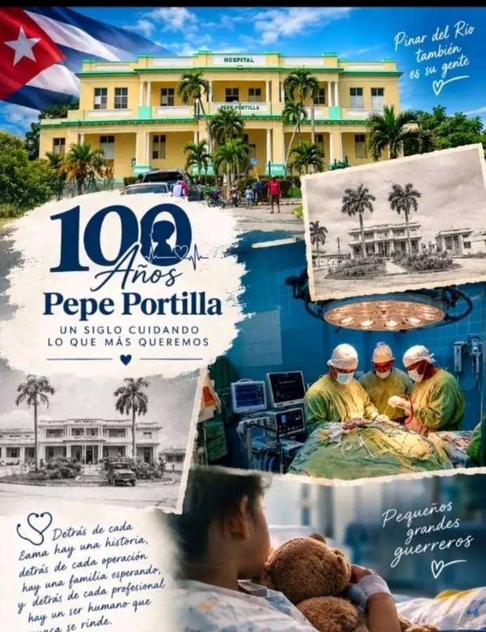 UcmMedicina's tweet photo. Hospital Pediátrico Pepe Portilla de #PinardelRio cumple 100 
"100 años sanando con amor"!. !
Felicidades 
#UCMPinar https://t.co/0NfK8b1g1O