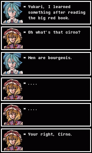 Numbername88's tweet photo. Men are bourgeois. _Cirno 2016 https://t.co/vzD2XS76GZ