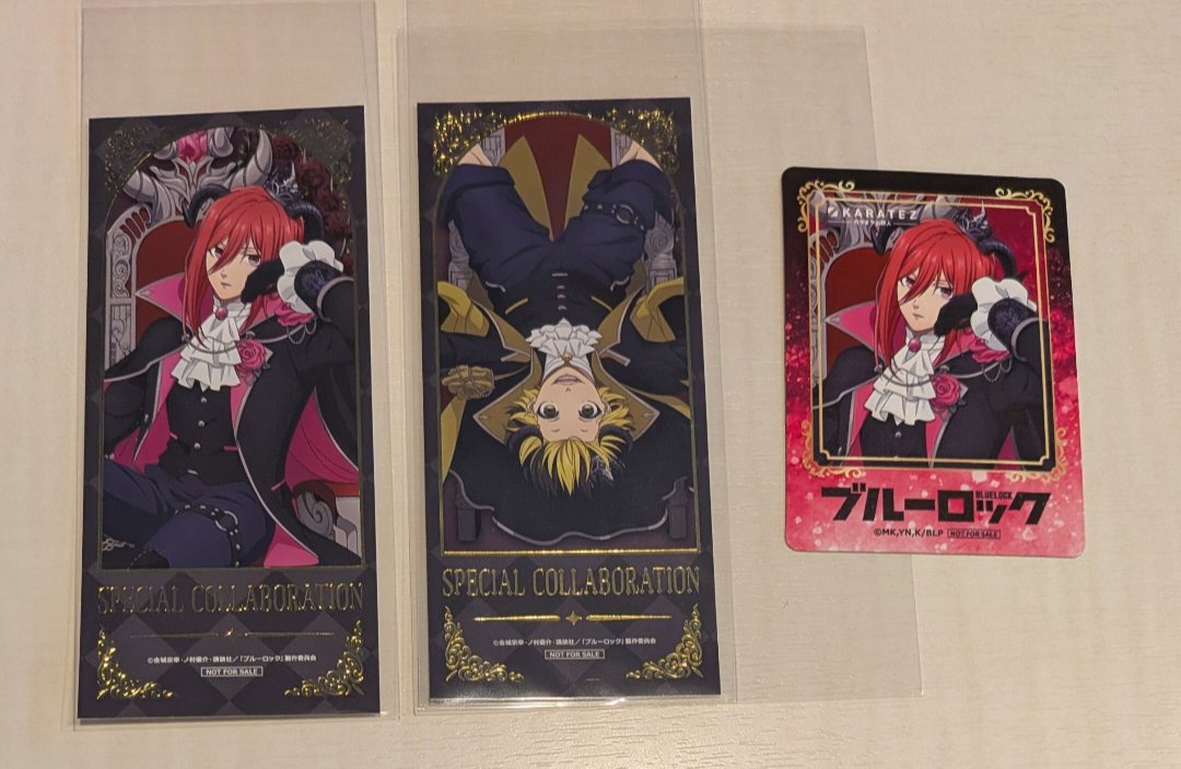 kinkan_117's tweet photo. 【交換希望】ブルーロック カラオケの鉄人 

［譲］トレーディング缶バッジ 潔 冴
特典缶バッジ 潔 凛
アクリルキーホルダー 千切 蜂楽
チケット 千切 蜂楽
カード 千切
［求］トレーディング缶バッジ 雪宮
特典缶バッジ アクリルキーホルダー チケット カード 烏 氷織

烏、氷織は身内用です。→ https://t.co/ThIaDkqk1u