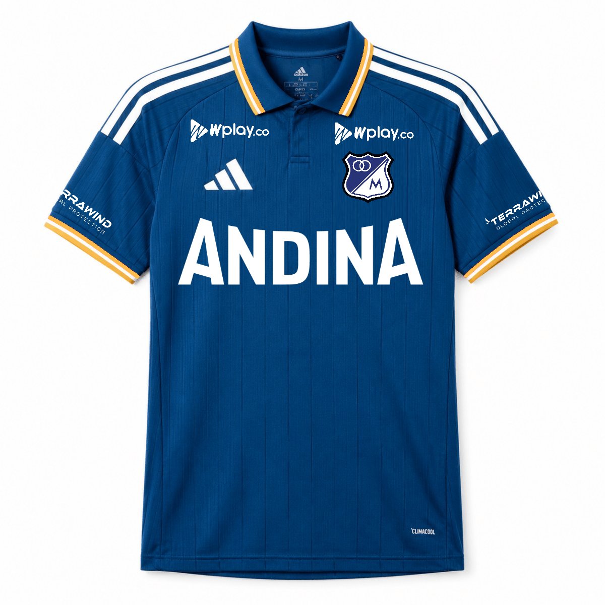 ForcesMario's tweet photo. Tercera Opción del diseño para la nueva camiseta de #Millonarios para el 2027, mismo diseño que el del como de Italia 26/27 pero el rojo cambia a dorado. https://t.co/DQPY6jqRGW