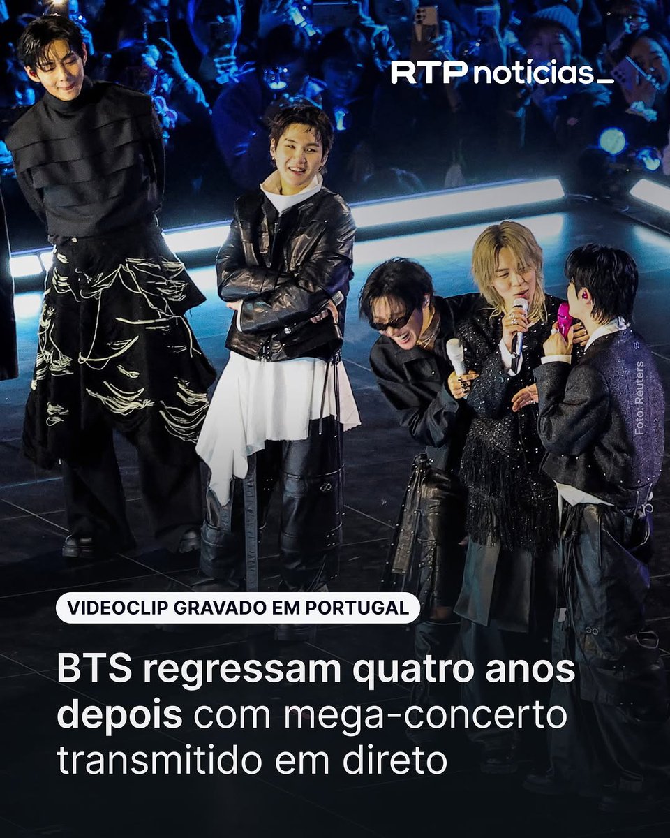 AlienSAA's tweet photo. Prometeram e cumpriram: os sul-coreanos do BTS retornaram aos palcos após quatro anos. O videoclipe de 'Swim', destaque do novo álbum, foi filmado em Portugal.

Saiba mais na RTP Notícias, link na bio. https://t.co/iPkLjlf9OY