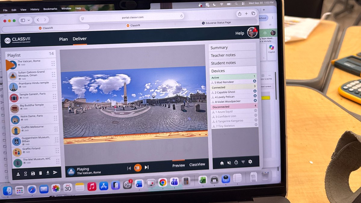 apsitjacque's tweet photo. Getting ready for something exciting at @APSMidtown!  Geometry teachers jumped into @ClassVR to experience it firsthand as we prepare for our upcoming Math + STEAM stations. Planning from the student perspective! https://t.co/zKPoo2KyCI