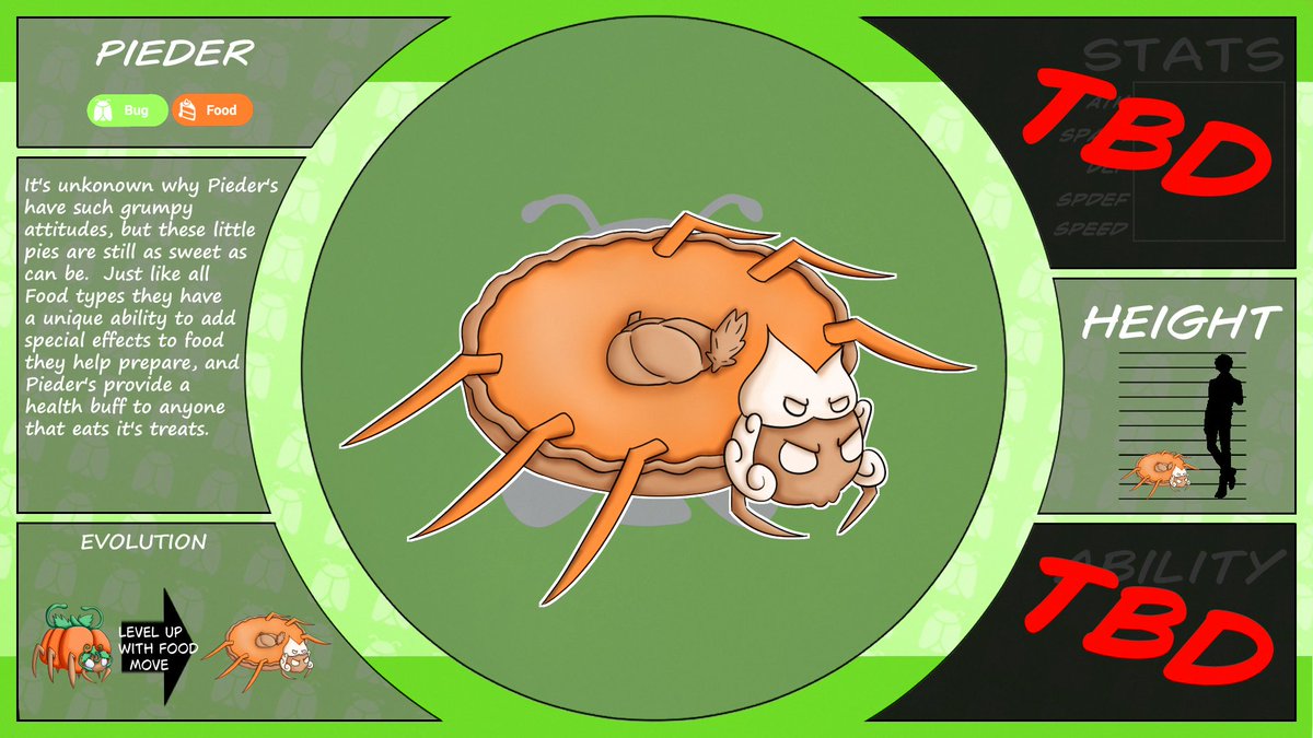 SmileyTrashBag1's tweet photo. Pumpkrawl's evolution Pieder! #ilumina #fakemon #pokemon #bug #pumpkin #pumpkinpie #orginalwork https://t.co/0pfbxSQrE0