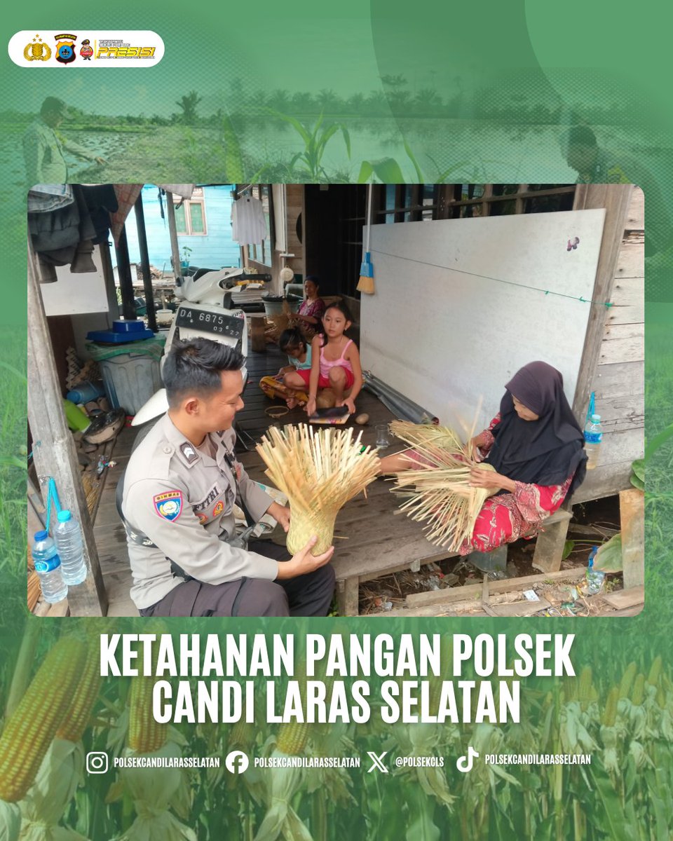 PolsekCLS's tweet photo. Briptu M.Fitri melaksanakan sosialisasi kepada masyarakat dalam rangka mendukung program ketahanan pangan.

#swasembadapangan 
#ketahananpangan 
#poldakalsel 
#polrestapin 
#polsekcandilarasselatan https://t.co/AvMD7twi1T