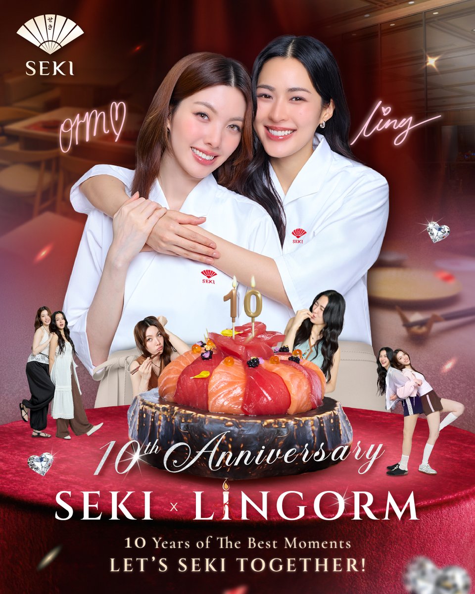 Sushiseki_th's tweet photo. 🎊 SEKI ฉลองครบรอบ 10 ปี กับโมเมนต์ที่ดีที่สุด! 👀💜

ปีนี้ SEKI ชวนเจ้าความรักร่วมเดินทางครั้งยิ่งใหญ่ไปกับ
“เชฟหลิง & เชฟออม” 🧑🏻‍🍳👩🏻‍🍳

การเดินทางครั้งนี้เต็มไปด้วยความรักและความอร่อย
พร้อมเสิร์ฟความพิเศษตลอดแคมเปญ 🥢✨

“เริ่มต้นทุกความทรงจำที่ดี ด้วยความสดใหม่ที่ SEKI”
ติดตามรายละเอียดการร่วมกิจกรรมและสิทธิพิเศษเร็วๆนี้

🎊 SEKI celebrates our 10th Anniversary with the best moments! 👀💜

This year, SEKI invites you to join an incredible journey with “Chef Ling & Chef Orm.” 🧑🏻‍🍳👩🏻‍🍳

This journey is filled with love and deliciousness, ready to serve up special surprises. 🥢✨

“Start every good memory with freshness at SEKI.”

Stay tuned for event details and exclusive privileges soon.

#SEKI10YearsxLINGORM #sekithailand 
#LinglingKwong 
#OrmKornnaphat
#หลิงออม #LingOrm