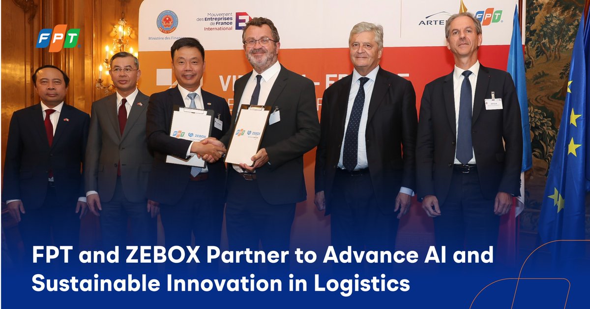 fpt_software's tweet photo. FPT has become a strategic partner of ZEBOX, CMA CGM Group’s international innovation accelerator, to develop and deploy AI-powered solutions for the transport and logistics industry.

👉 Read more: https://t.co/LggZhVKV5k

#FPT #FPTSoftware
🌏 https://t.co/vYmVT2cPI9 https://t.co/tw9CrFUvp0