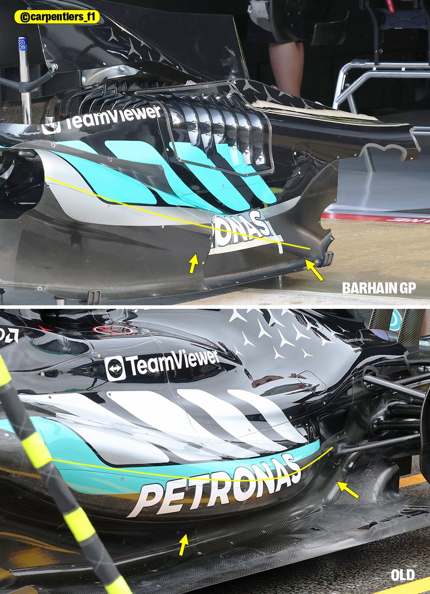 cytrusf1's tweet photo. Mercedes with a new, extreme update to the sidepods

Almost feels like zeropod with a normal air intake https://t.co/qpxgzWTdKe