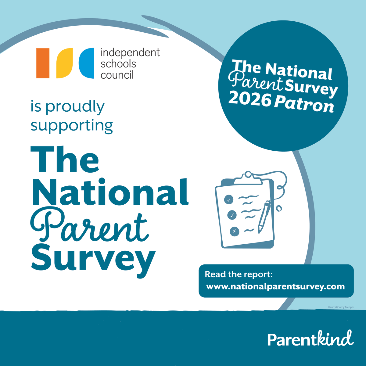 Parentkind's tweet photo. A big thank you to our 2026 National Parent Survey patron, @ISC_schools,  for their support in helping us amplify the voices of UK parents. 
 
📆 Read The National Parent Survey 2026: https://t.co/MMJUqB8BJL https://t.co/A3ceI6nAJM