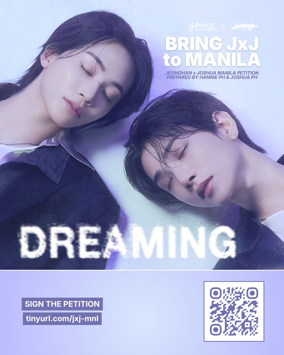 jisoohong_ph's tweet photo. BRING JXJ TO MANILA! SIGN THE PETITION!
🔗 https://t.co/aaUJ3P7kYK

HANNIE PH & JOSHUA PH are in talks with an interested concert promoter who approached us to bring you JEONGHAN X JOSHUA JOURNEY INTO [DREAMING] to MANILA.

Answer the petition to show your interest and prove the demand for JxJ!

Please answer seriously and share this with fellow PH CARATs who would be interested in attending. Let’s show them that we’re ready for JEONGHAN X JOSHUA 🇵🇭🩵🩷

Please note: This survey is for market research purposes and does not confirm that a Philippine concert has been announced or finalized. It will help map out a clear picture of CARAT demands and capacity to the concert promoter.

#JxJ #정한X조슈아
#JOURNEY_INTO_DREAMING_MANILA