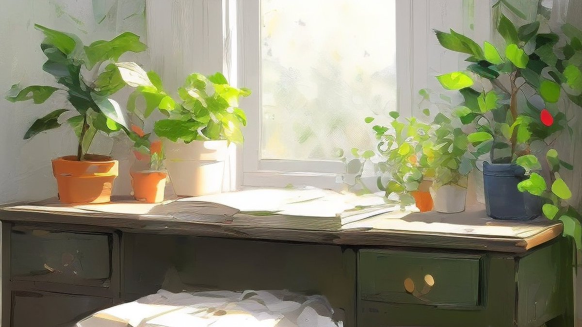 TamaHoback's tweet photo. Mi escritorio de trabajo ideal: ordenado, con planta que purifica el aire y luz natural. Productividad + bienvenida  #OficinaEnCasa https://t.co/ZzK53SY35A