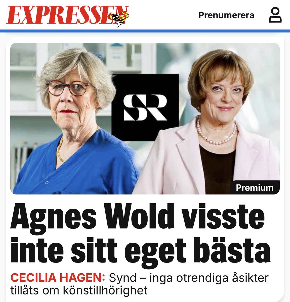 ChangFrick's tweet photo. Det här är en infantil rubrik. Givetvis vet @AgnesWold sitt eget bästa, bättre än många andra.

Allt handlar inte om att få ha en podd i Sveriges Radio, om man gör avkall på sig själv för att få ”vara med” är man blott en hora.

Men det är klart, ett prostituerat mediefnask upplever förmodligen integritet som en svaghet.

Eller att inte veta sitt ”eget bästa”.