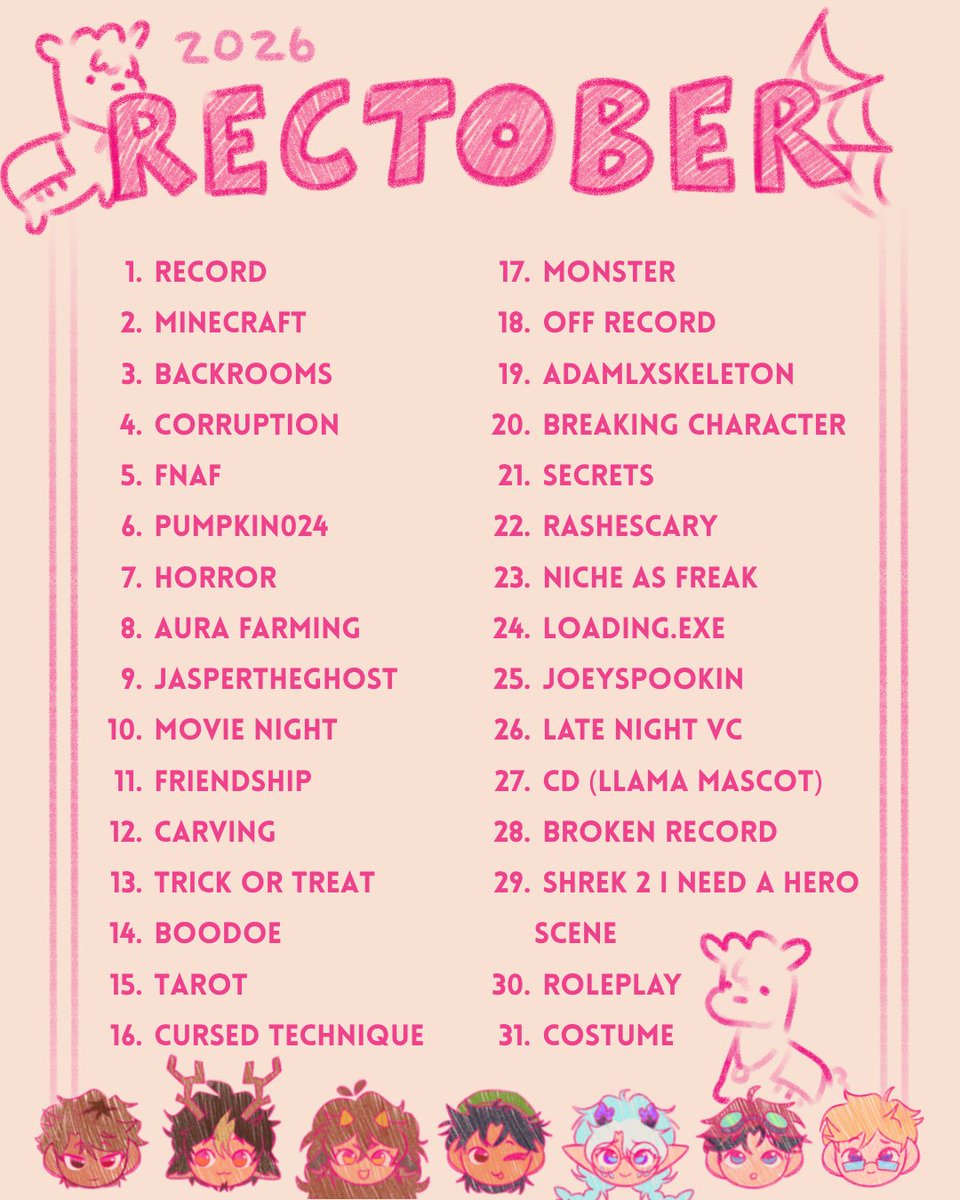 werefortherec's tweet photo. For the Record Studio officially launches #rectober ! ALL CREATIONS ACCEPTED! If it's created by YOU, we want to see it.๐ซNO AI
Join our discord server for more info: https://t.co/MblwbZlc2G https://t.co/aNoxXR3QRF