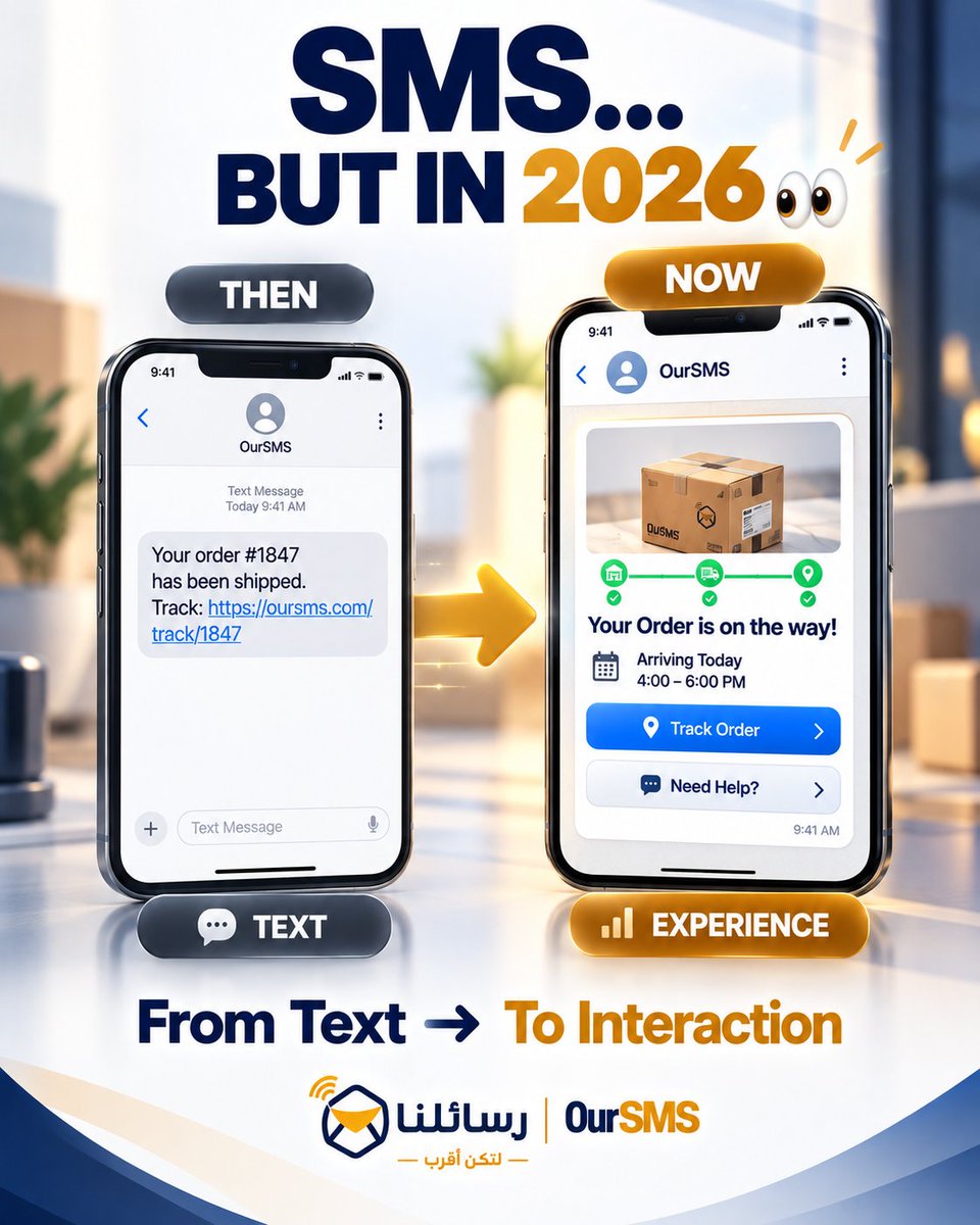 oursms's tweet photo. لو الـSMS اتولد من جديد...

ممكن يبقى:

🖼️ صور
🏢 Brand Identity
🎯 Actions
📍 Location
💬 Interaction
وده جزء من فكرة RCS for Business.
السؤال بيتغير من:
"هنكتب إيه في الرسالة؟"
إلى:

"العميل يقدر يعمل إيه من خلالها؟"

#رسائلنا #RCS #BusinessMessaging #CX https://t.co/SsKJU5M4c4