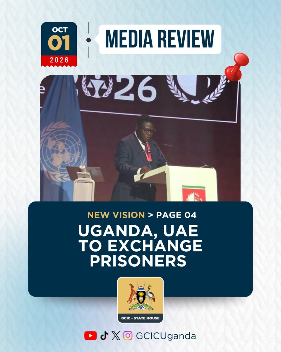 GovUganda's tweet photo. Uganda and the United Arab Emirates (UAE) have agreed to fast-track negotiations on an agreement that would allow eligible Ugandan nationals convicted and sentenced in the UAE to return to Uganda to serve their sentences. #OpenGovUg https://t.co/rO9dDT7isH