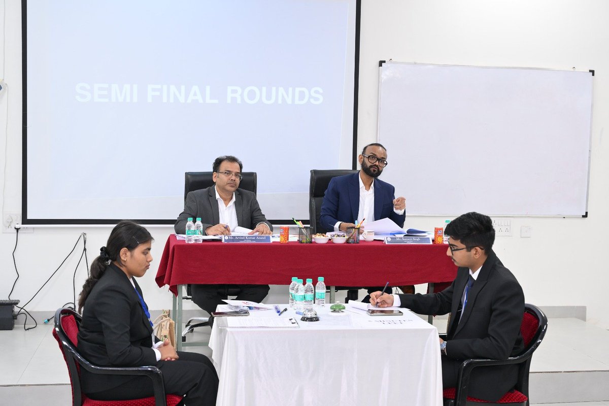 CCI_India's tweet photo. Ms. Neha Raj Kochhar, Director (Law), Shri Amit Tayal, JD (Law) &amp; Shri Arvind Kumar Anand, JD (Eco), CCI judged Final &amp; Semi-Final Rounds of 2nd MNLU-CS National Antitrust Moot Court Competition, organised by MNLU Chhatrapati Sambhajinagar in association with CCI on 27.09.2026. https://t.co/ctC2Pmu0Wv
