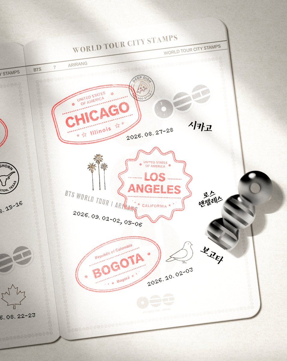 HYBE_MERCH's tweet photo. BTS WORLD TOUR ‘ARIRANG'
STAMP YOUR JOURNEY — BOGOTÁ

#방탄소년단 #BTS 
#BTS_WORLDTOUR_ARIRANG
#BTS_WORLDTOUR_ARIRANG_LATAM 
#BTS_WORLDTOUR_ARIRANG_BOGOTA https://t.co/z5klPK7RoN