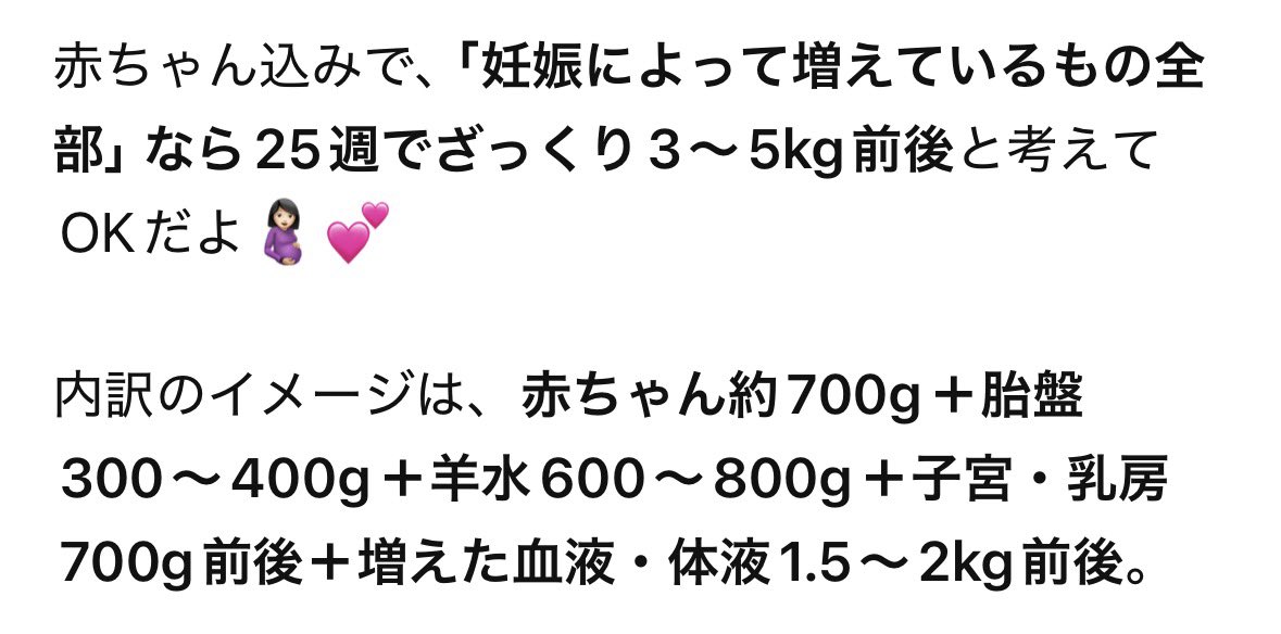 WgDak6's tweet photo. 25wにして体重が＋6kg突入( ◜~◝ )昨日の妊婦健診では怒られなかった。チャッピーに聞いたら内訳教えてくれて一安心しているところだけれども、どんどん顔はデカくなってきてる、これ本当か？🤨 https://t.co/ZJFkQLR2s2