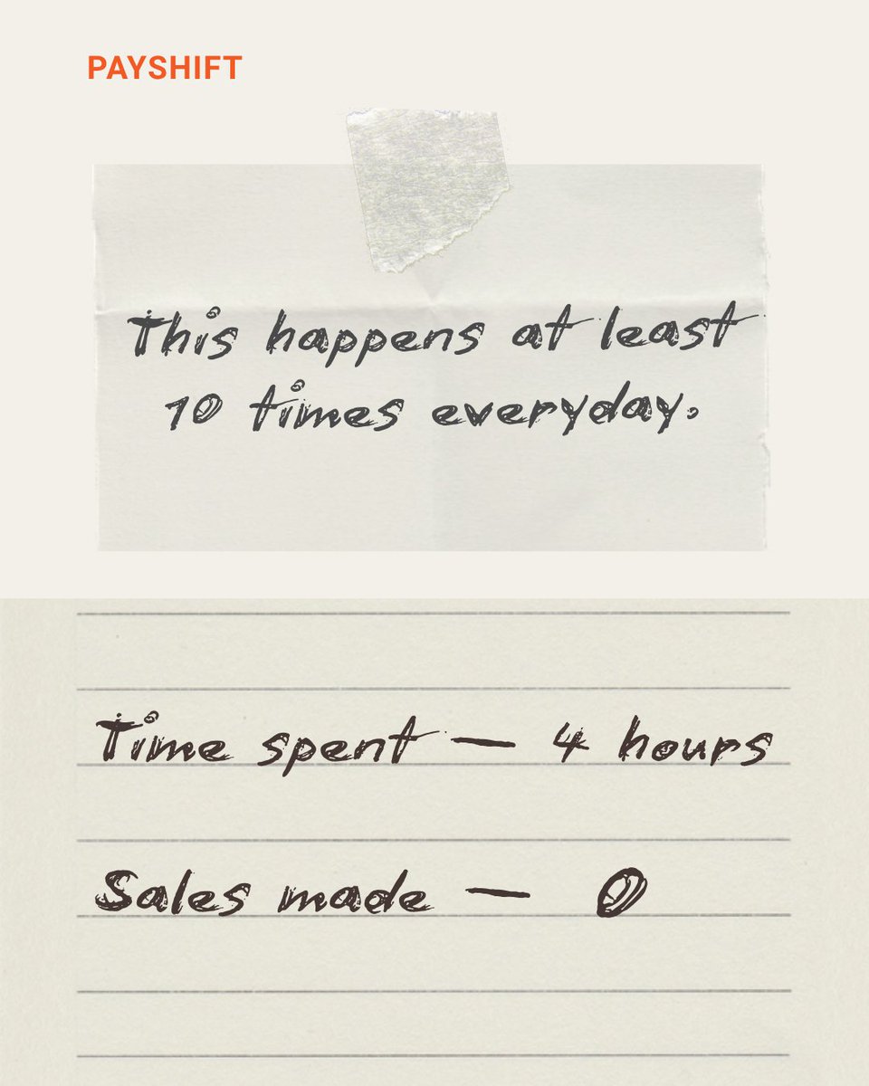 PayShiftng's tweet photo. You replied in 2 minutes.

Price. Sizes. Colors. Delivery time. Everything.

They read it. Went quiet.

No order. No follow-up. Just blue ticks and silence.

Time spent — 4 hours.
Sale made — 0.

And this happens at least 10 times everyday.

Follow @PayShiftng https://t.co/u1bouM4NSp