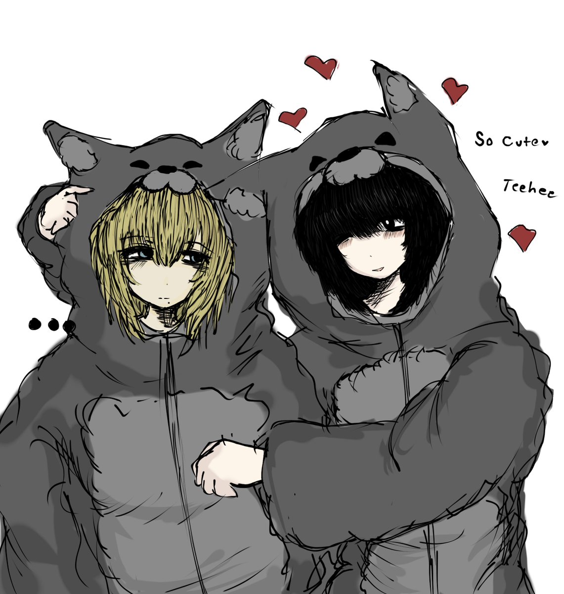 verysmallcher's tweet photo. I drew my cute Charlotte and drew redhood in adorable wolf onsies hehe #BLACKSOULS #BLACKSOULSII #DEADREDHOOD https://t.co/VsCev1R9KZ