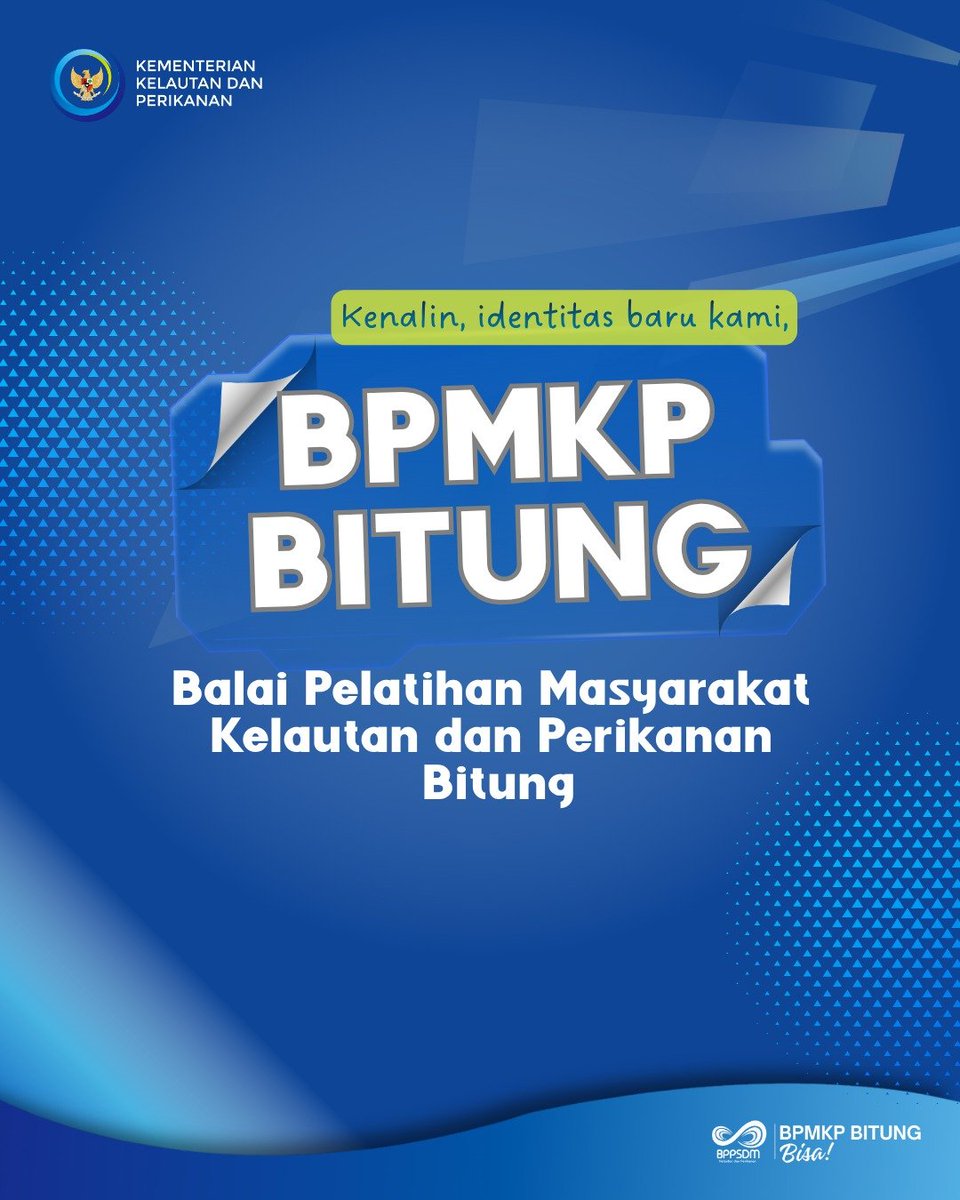 bpmkp_bitung's tweet photo. Ganti nama jadi BPMKP Bitung 📣

Sobat Bahari, dengan terbitnya Permen KP No. 11 Tahun 2026 tentang Organisasi dan Tata Kerja Unit Pelaksanan Teknis Pelatihan Kelautan dan Perikanan, maka BPPP Bitung (semula) berubah identitasnya menjadi BPMKP Bitung. 🌊 https://t.co/pr3ulMTHWb